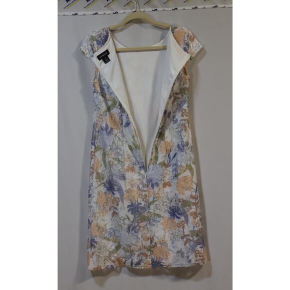 Liz Claiborne Sheath Lace Dress Size 6 Ivory/Multi Floral - Picture 3 of 4